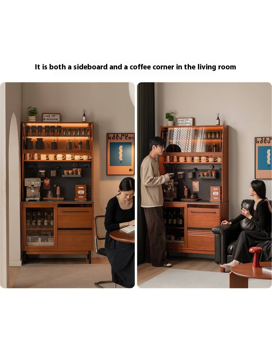 Poplar Solid Wood Antique Style Rock Board Buffet