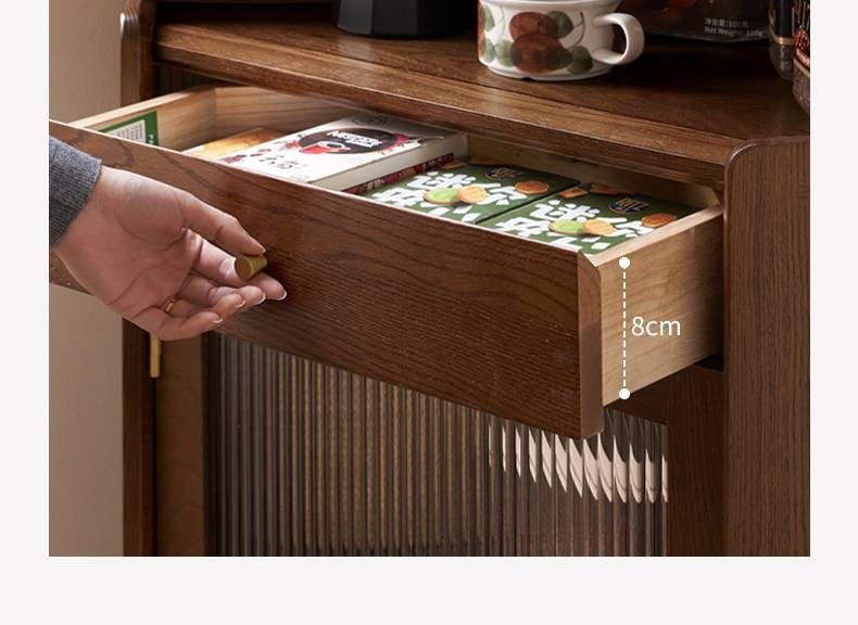 Oak Solid Wood Corner Side Cabinet