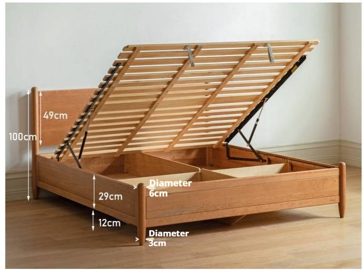 Cherry Wood, Black Walnut Solid Wood Box Bed