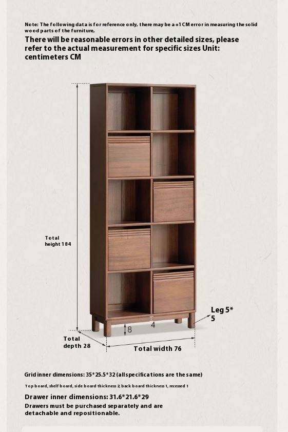 Sandalwood Solid Wood Combination Bookshelf