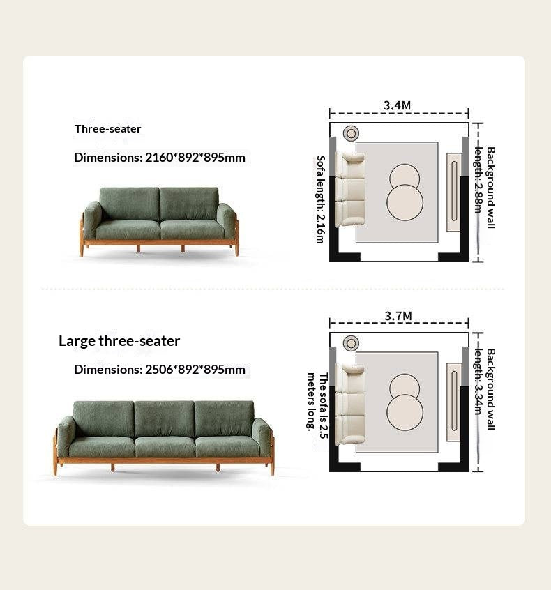 Cherry, Oak Solid Wood Antique Style Sofa.