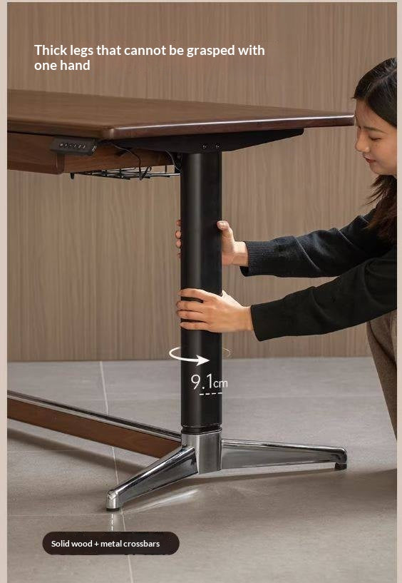 Black Walnut, Oak Solid Wood Lift-Top Office Desk