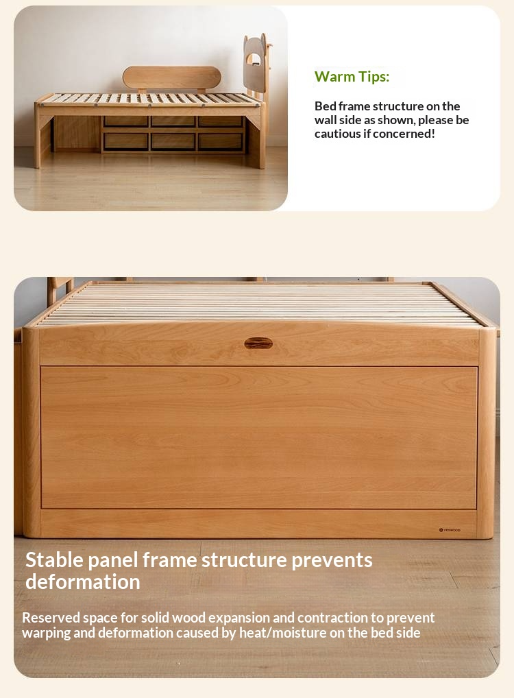 Beech Solid Wood Children's Night Light Storage Loft Bed