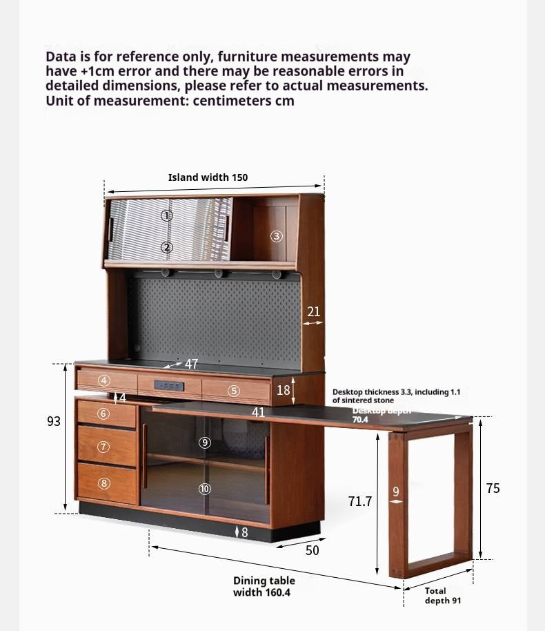Tulipwood Solid Wood Island Table, Dining Table, Dining Sideboard, Buffet