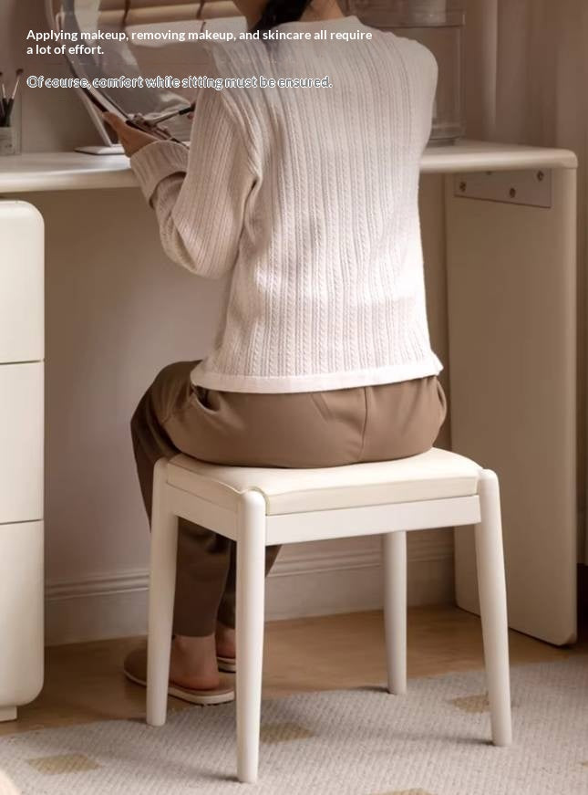 Birch Solid Wood, Solid Rubberwood Modern Simple Makeup Stool