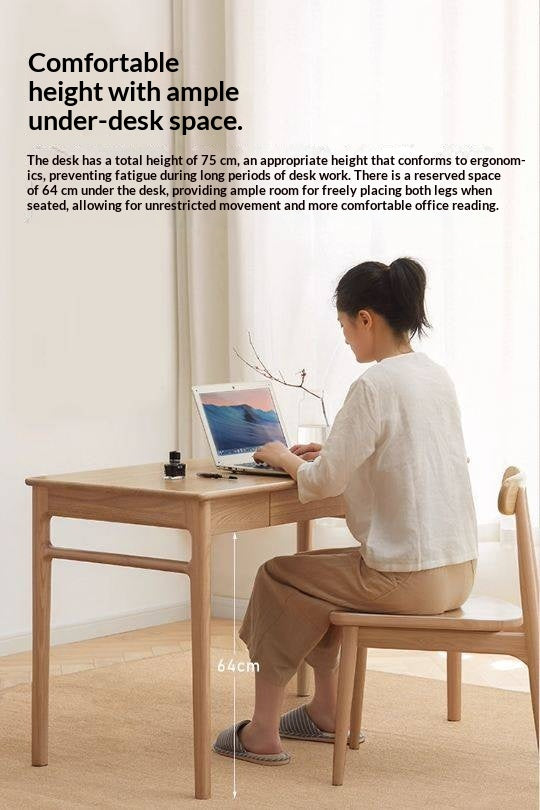 Ash Solid Wood Minimalist Modern Computer Desk
