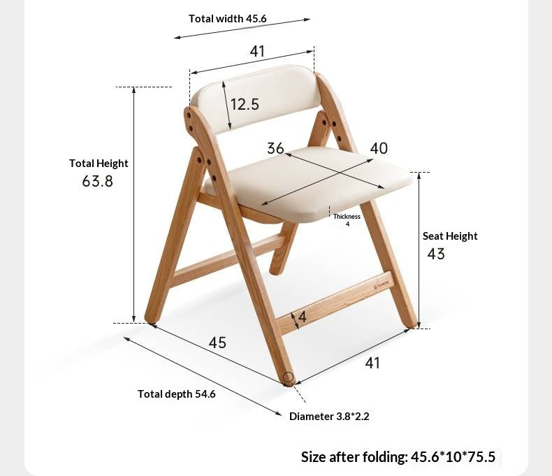 Solid Rubberwood, Oak Solid Wood Organic Leisure Folding Chair