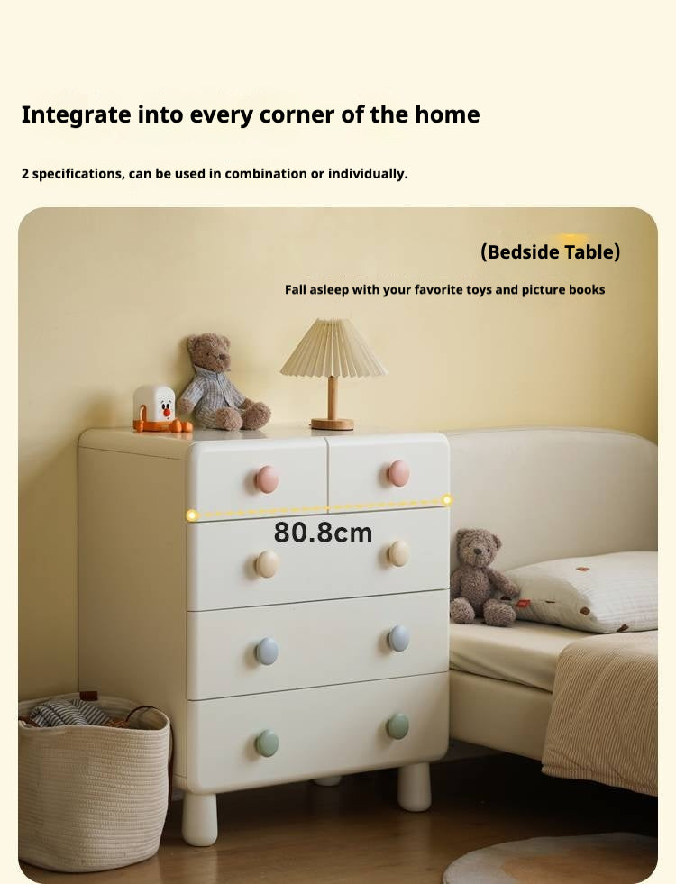 Rubber Solid Wood Children's Storage Cabinet.