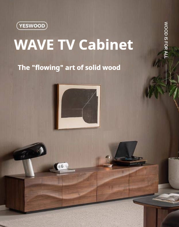 Solid Sandalwood, Black Walnut Solid Wood TV Cabinet Italian Light Luxury