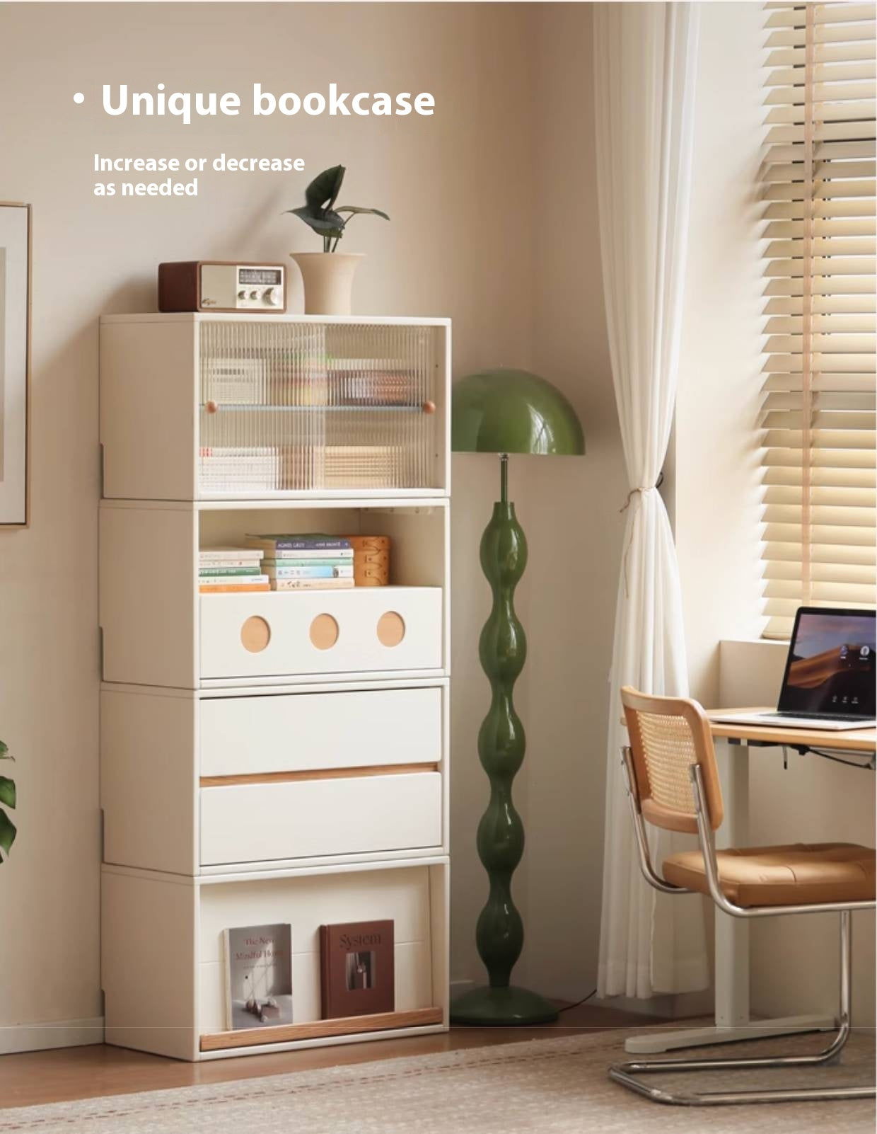 Solid RubberWood Module Combination TV Stand.