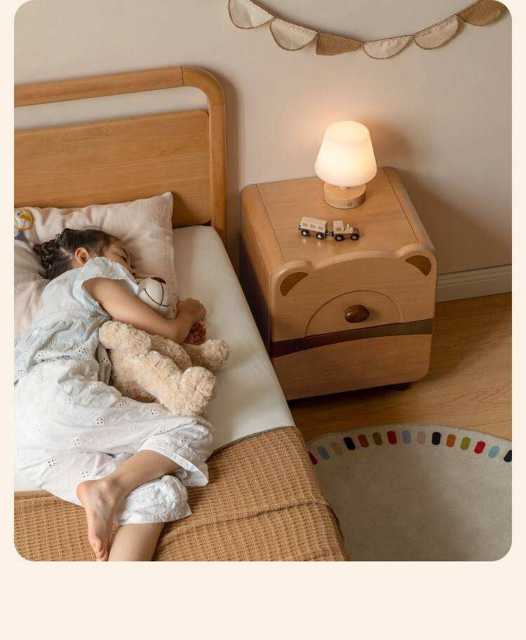 Beech Solid Wood Children s Cartoon Bear Nightstand