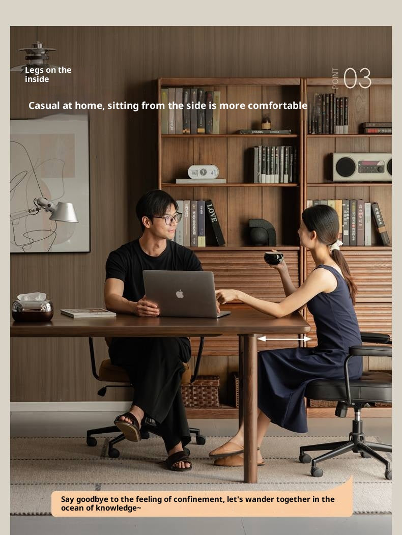 Black Walnut Solid Wood Modern Office Desk