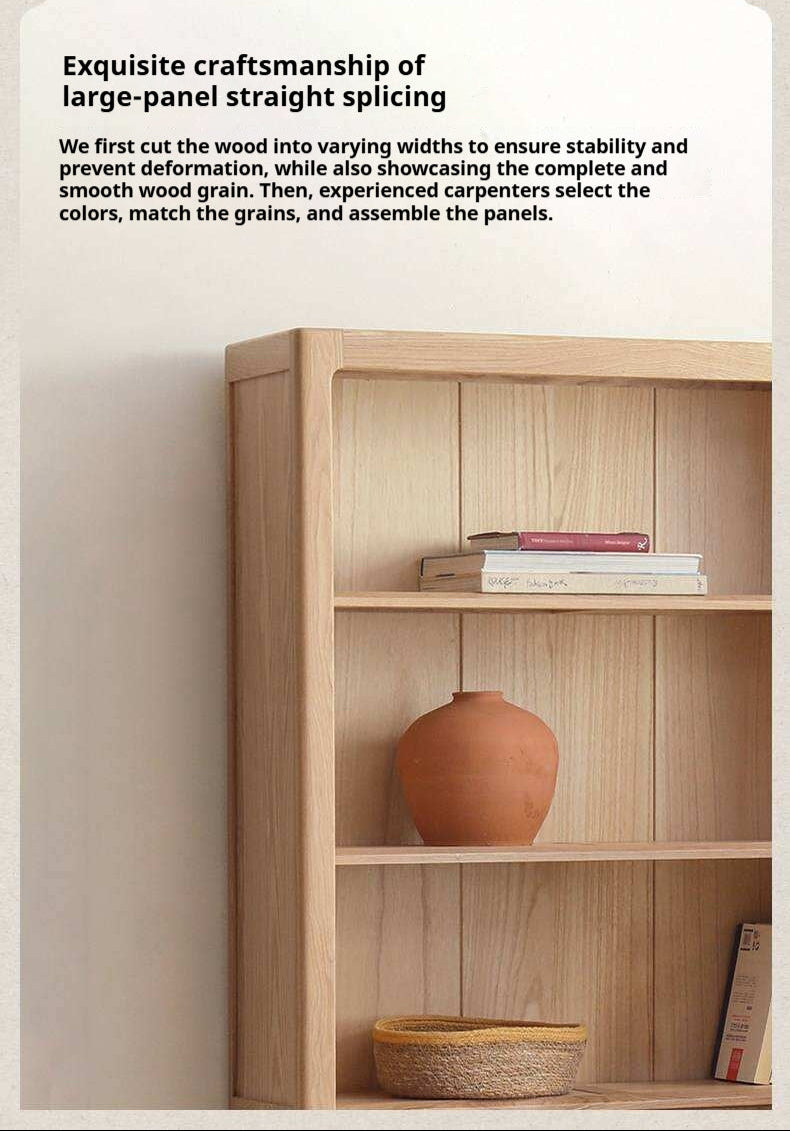 Ash Solid Wood Combination Bookcase Bookshelf