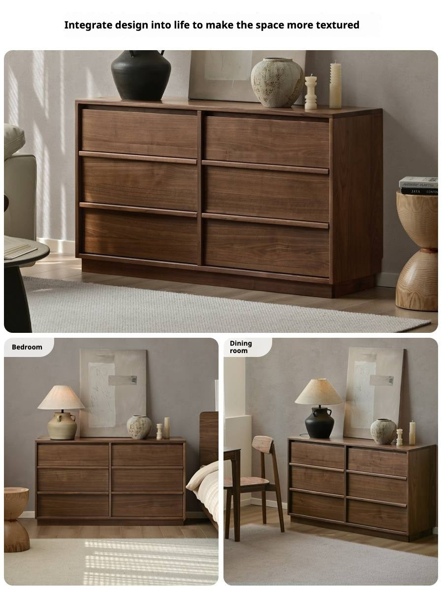 Black Walnut, Sandalwood, White Oak Solid Wood Drawer Cabinet))