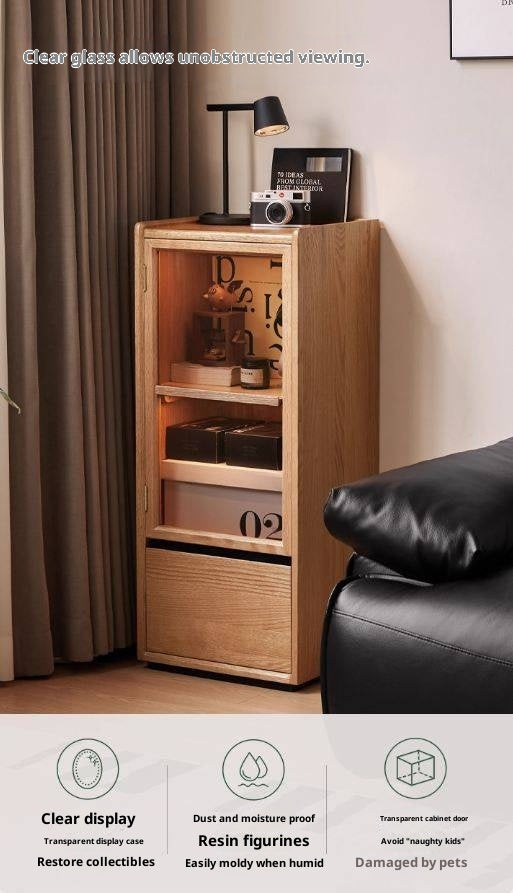 Oak Solid Wood Modern Side Cabinet