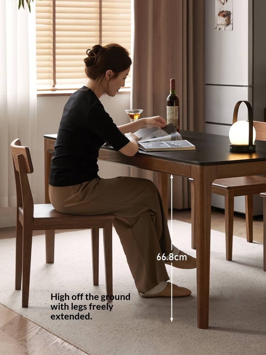 Oak Solid Wood Modern Minimalist Rock Plate Dining Table