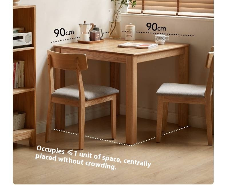 Solid Rubberwood, Oak Solid Wood Square Dining Table