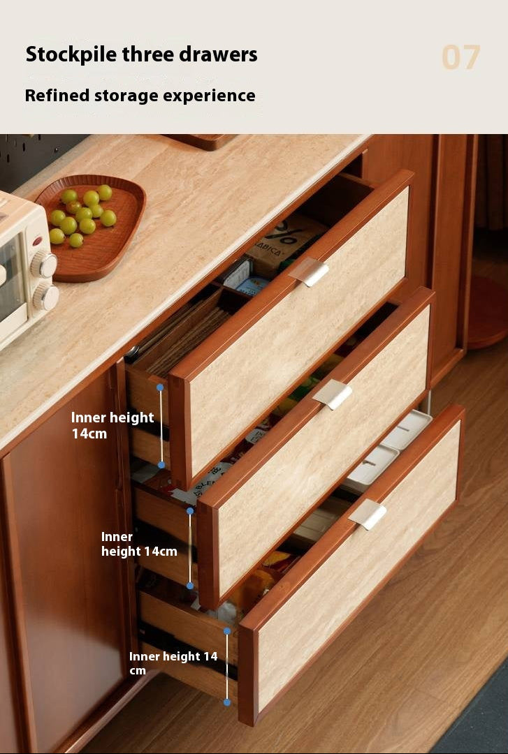 Poplar Solid Wood Medieval Style Retro Buffet