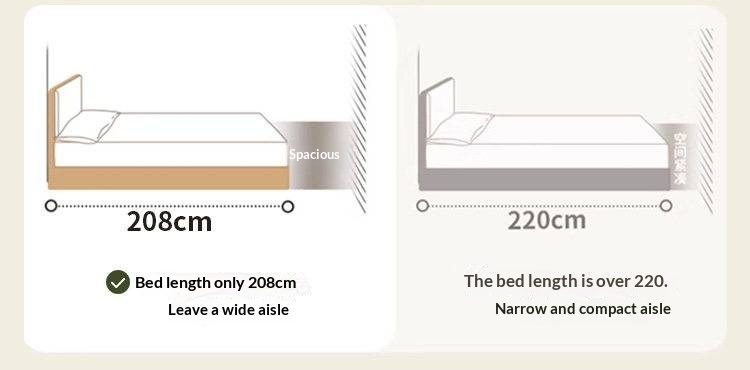 Cherry Solid Wood Box Bed — Vintage Style with Soft Backrest