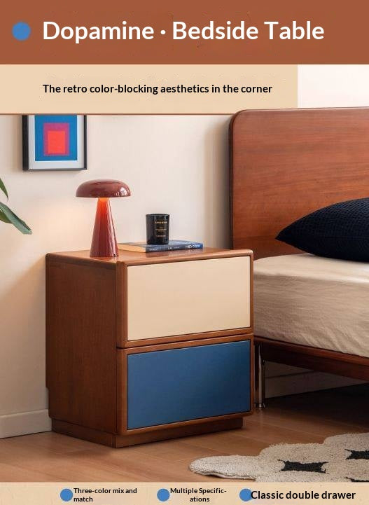 Poplar Solid Wood Bauhaus Style Nightstand