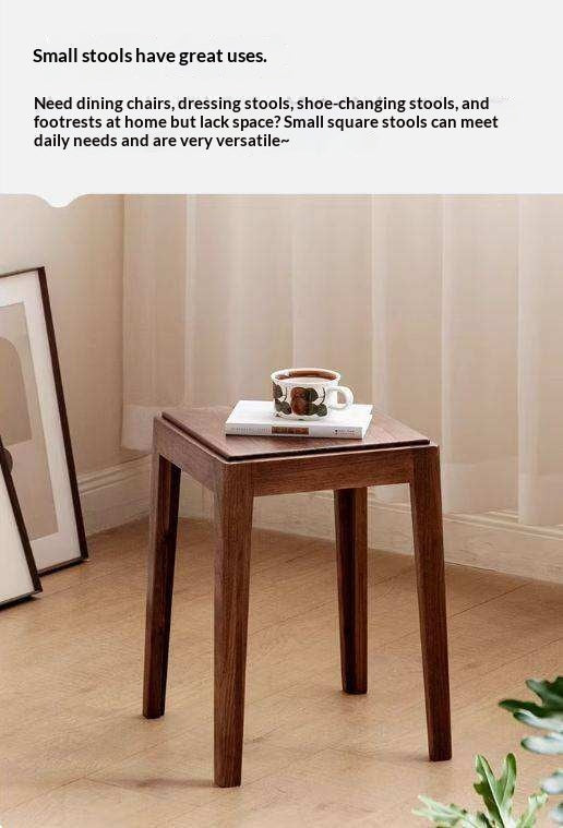 Black Walnut, Oak Solid Wood Foldable Modern Stool