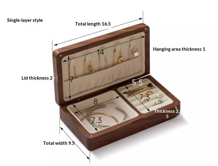 Black Walnut, Cherry Solid Wood Jewelry Box
