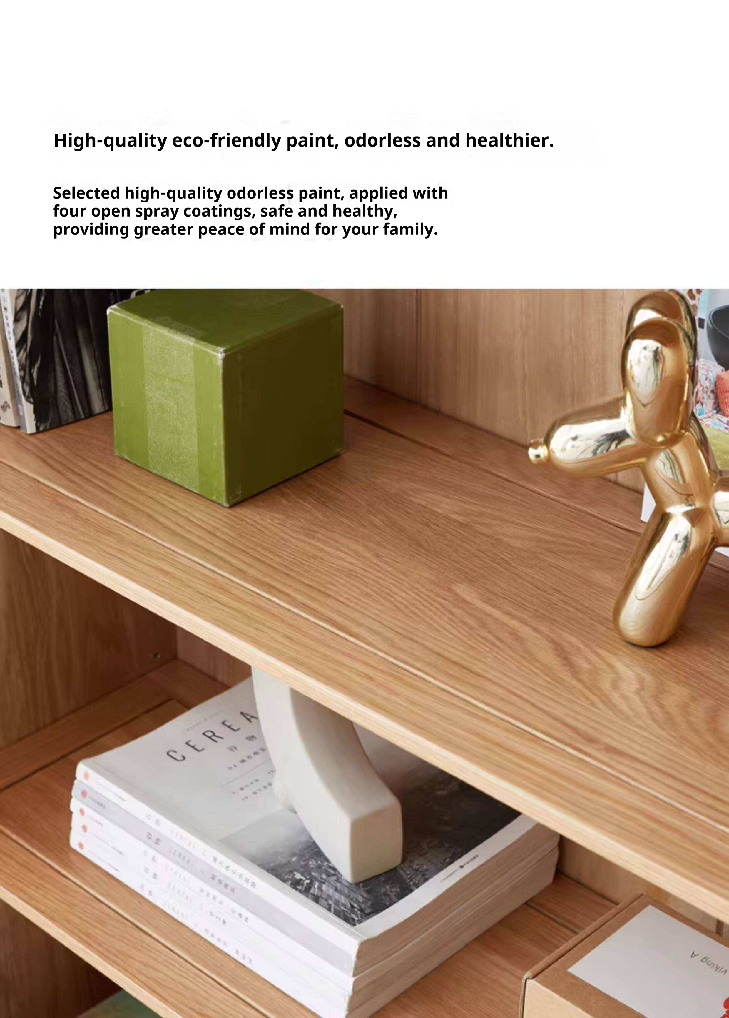 Oak Solid Wood Bookcase Free Combination Floor-to-ceiling Bookshelf