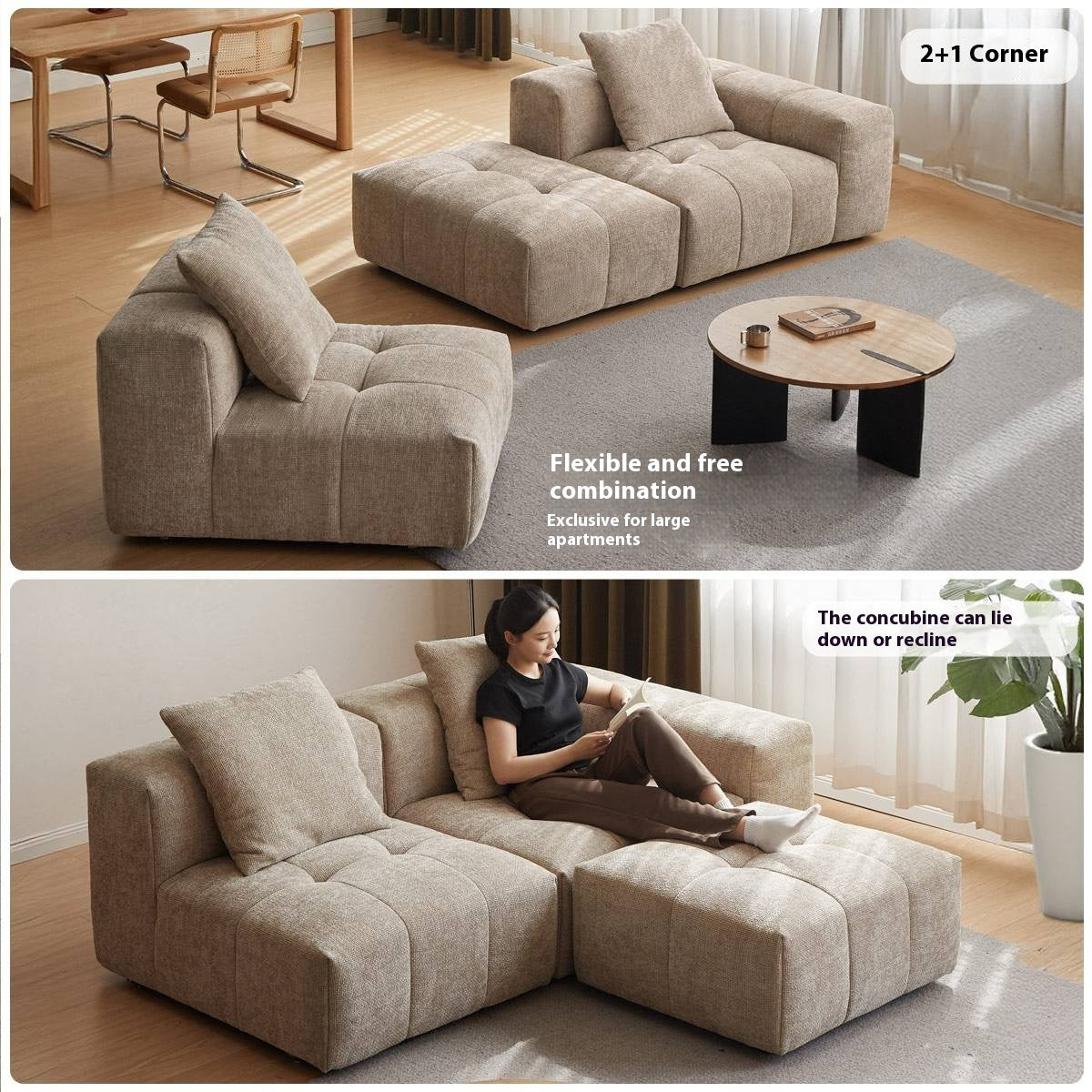 Modular Chenille Sofa – Modern Casual Free-Combination Sectional