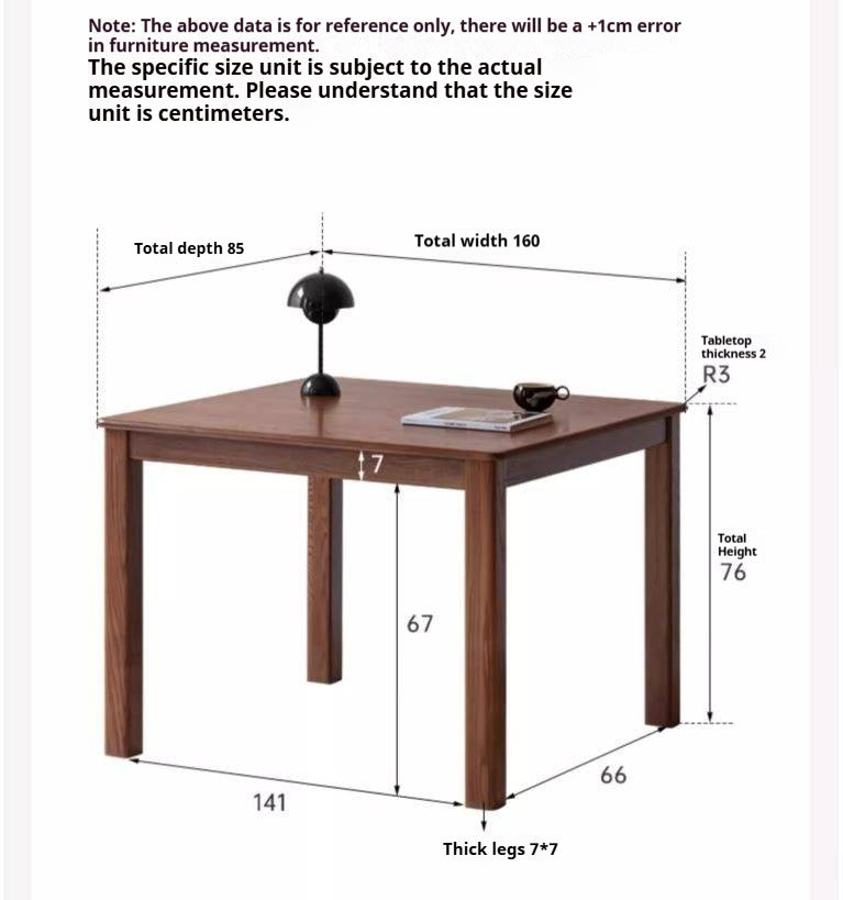 Oak Solid Wood Square Dining Table