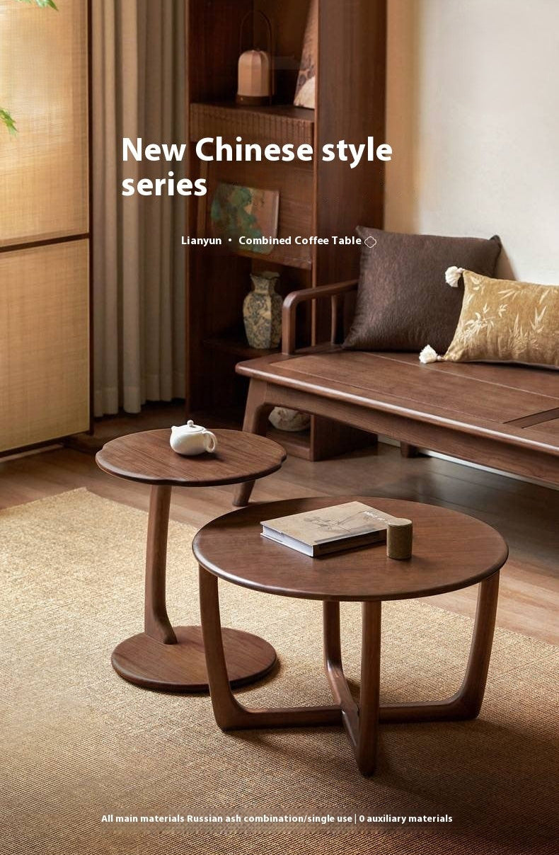 Ash Solid Wood Round Coffee Table