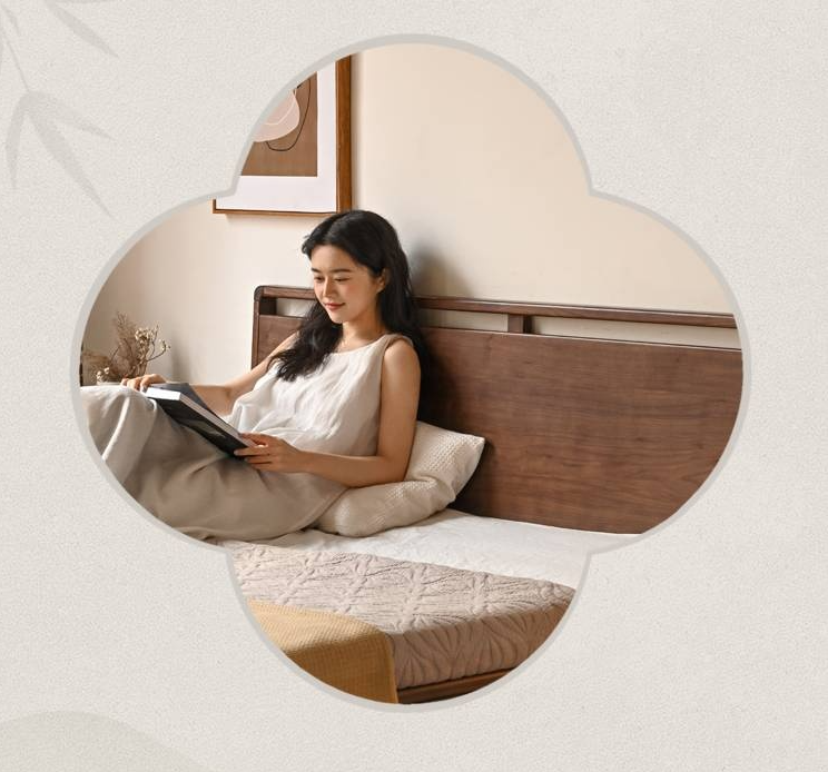 Black Walnut Solid Wood Light Luxury Box Bed