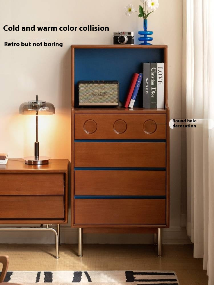 Poplar Solid Wood Middle-Age Edge Cabinet Storage.