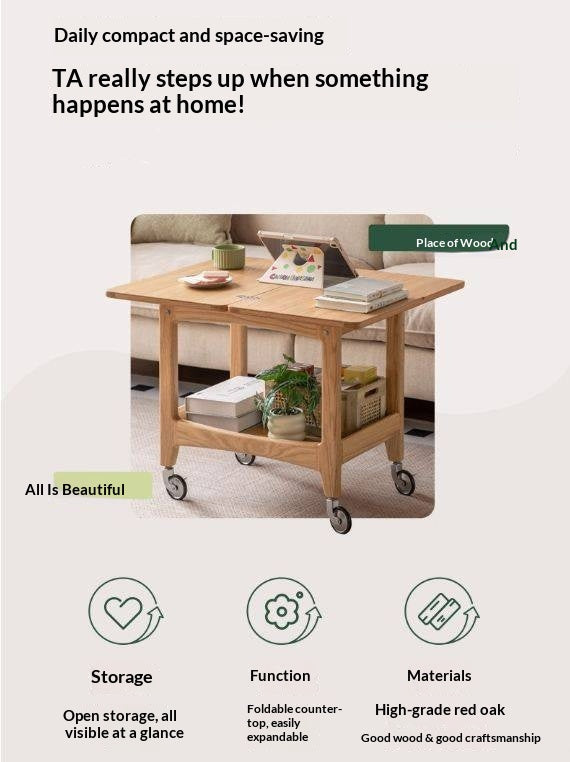 Oak Solid Wood Folding Side Table