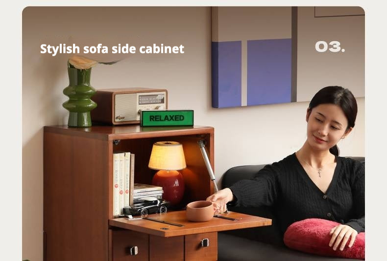 Poplar , Rubber Solid Wood Retro Style Side Cabinets.
