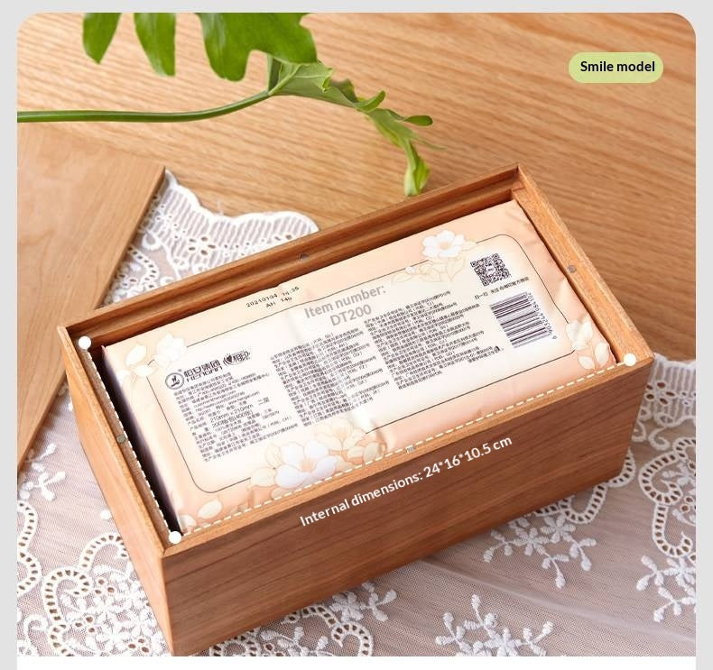 Cherry Solid Wood Tissue Box with Clean Minimal Design