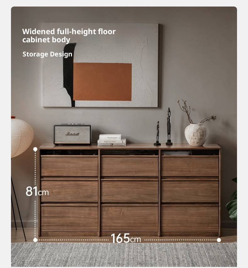 Black Walnut Solid Wood Nine-Drawer Chest