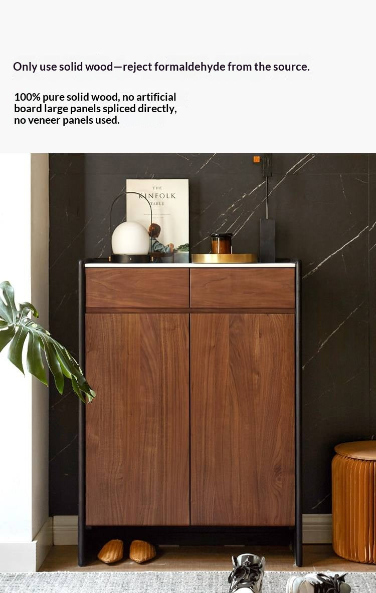 Black Walnut Solid Wood Shoe Porch Cabinet