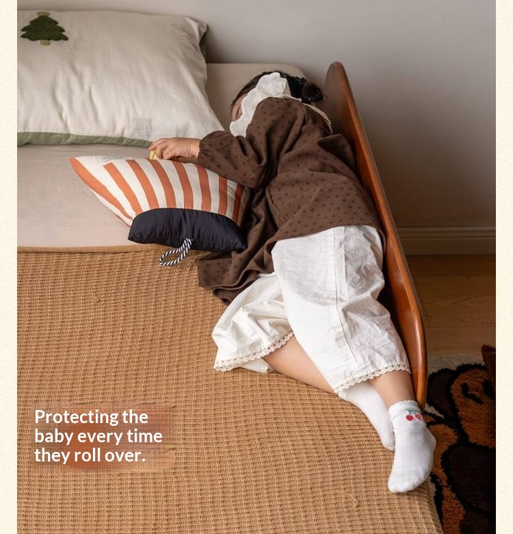 Rubberwood Solid Wood Kids’ Platform Bed and Hidden Storage