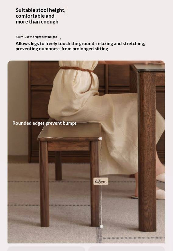Black Walnut, Oak, Sandalwood, Ash, Solid Rubberwood Nordic Long Bench