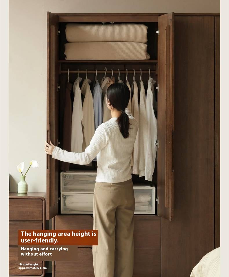 Sandalwood Solid Wood Modern Open Door Wardrobe.