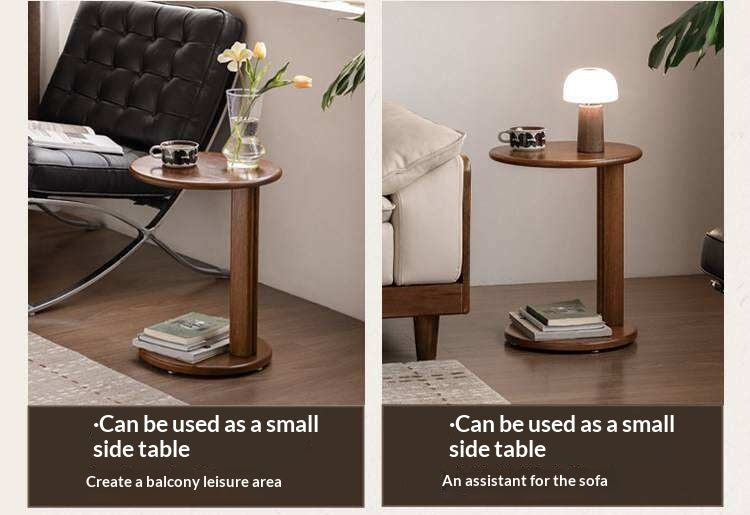 Oak Solid Wood Coffee Table with Rock Plate Surface