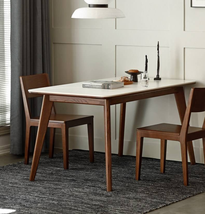 Ash, Black Walnut Solid Wood Slate Dining Table