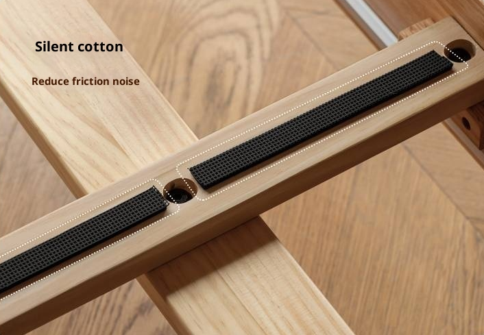 Oak, Ash Solid Wood Luminous Suspended Bed, Nordic Style