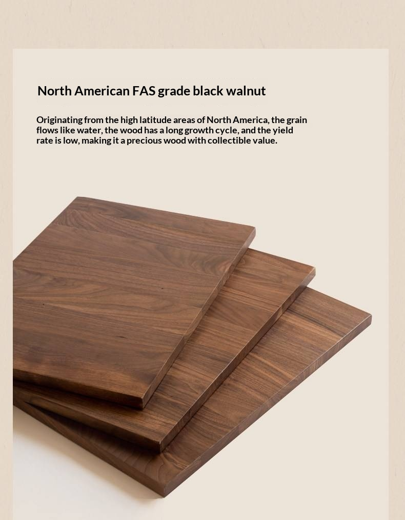 Black Walnut Solid Wood Genuine Leather Soft Bed