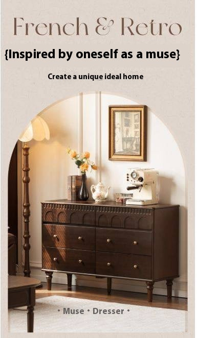 Poplar Solid Wood Retro Style Bucket Cabinet