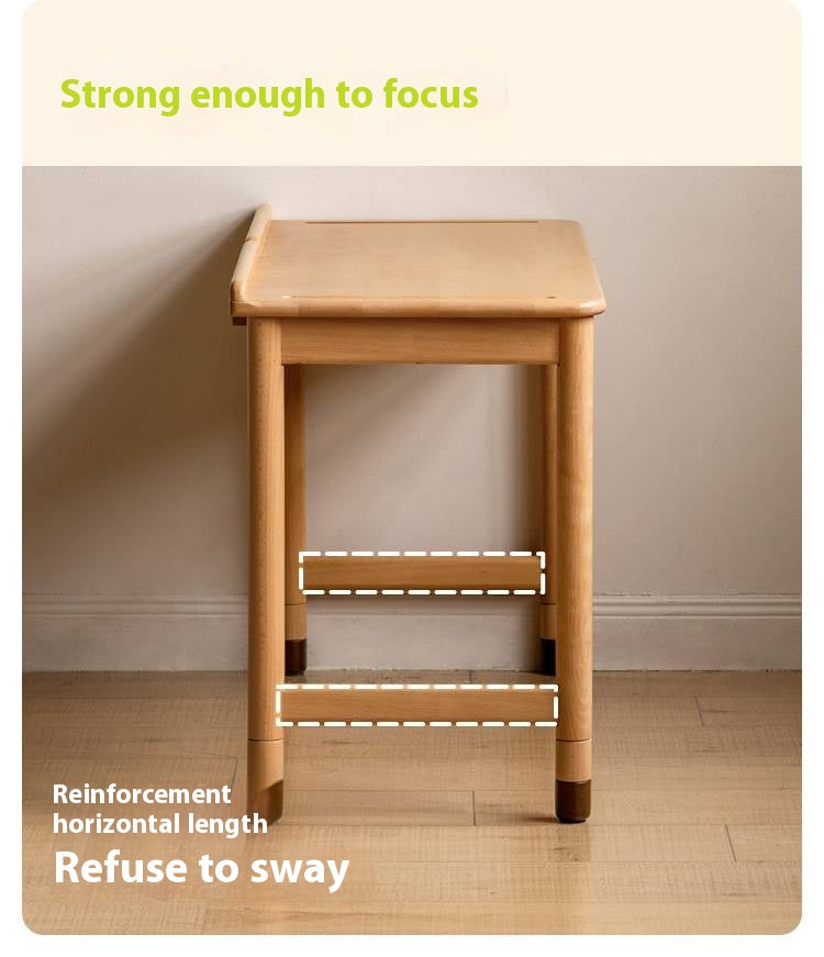 Beech Solid Wood Kids Learning Desk.