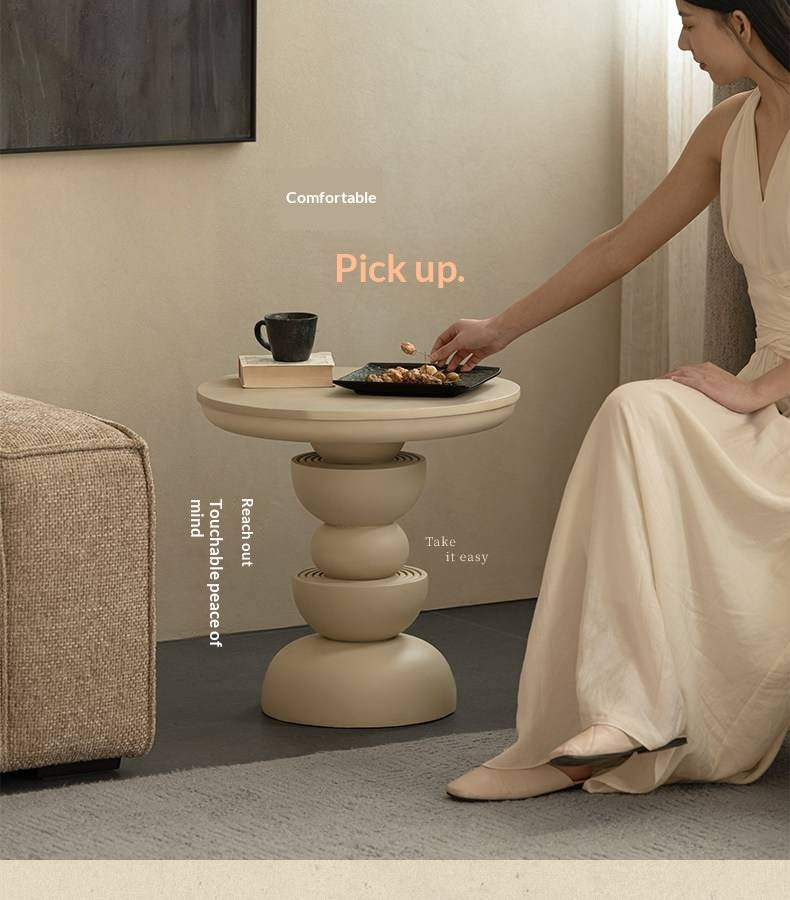 Mango Solid Wood Wabi Sabi Round Side Table