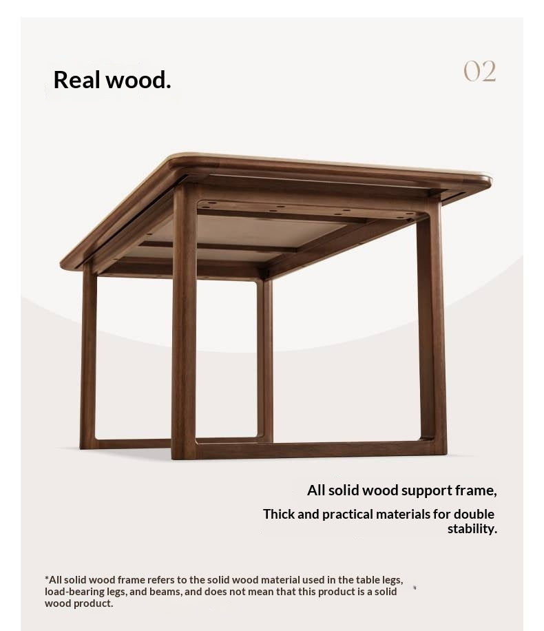 Solid Longan Hardwood Slab Dining Table with Antique-Inspired Retro Design