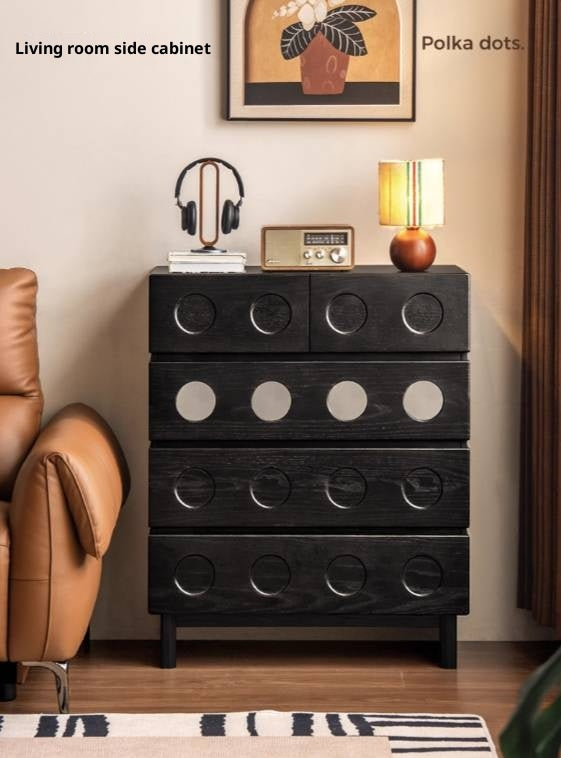 Oak Solid Wood Vintage Style Five-Drawer Chest