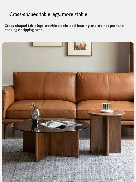 Black Walnut Combination Round Coffee Table